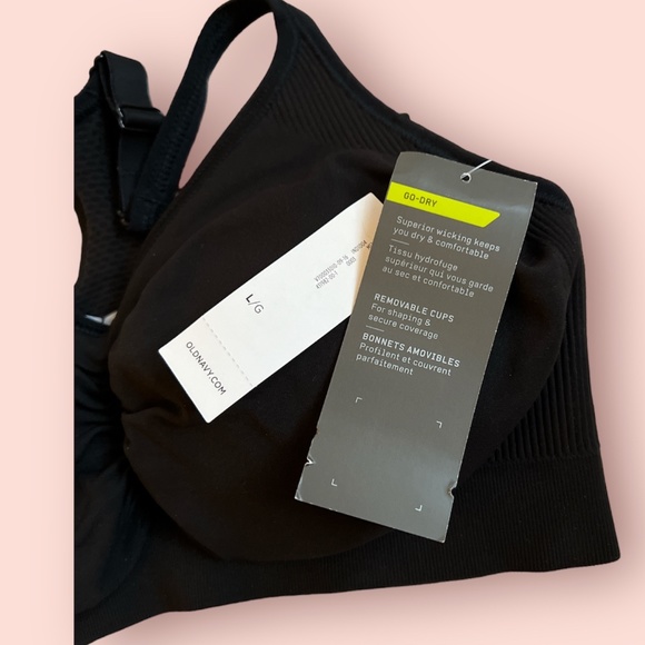 NWT Old Navy Active Light Support Sport Bras (L), Black - Picture 5 of 8